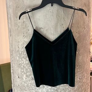 Velvet spaghetti strap top